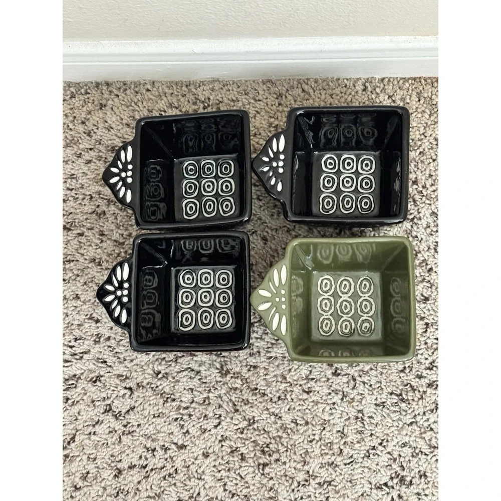 4 Temp-tations Ovenware‎ by Tara Carved Old World Black And Green Baking Dishes